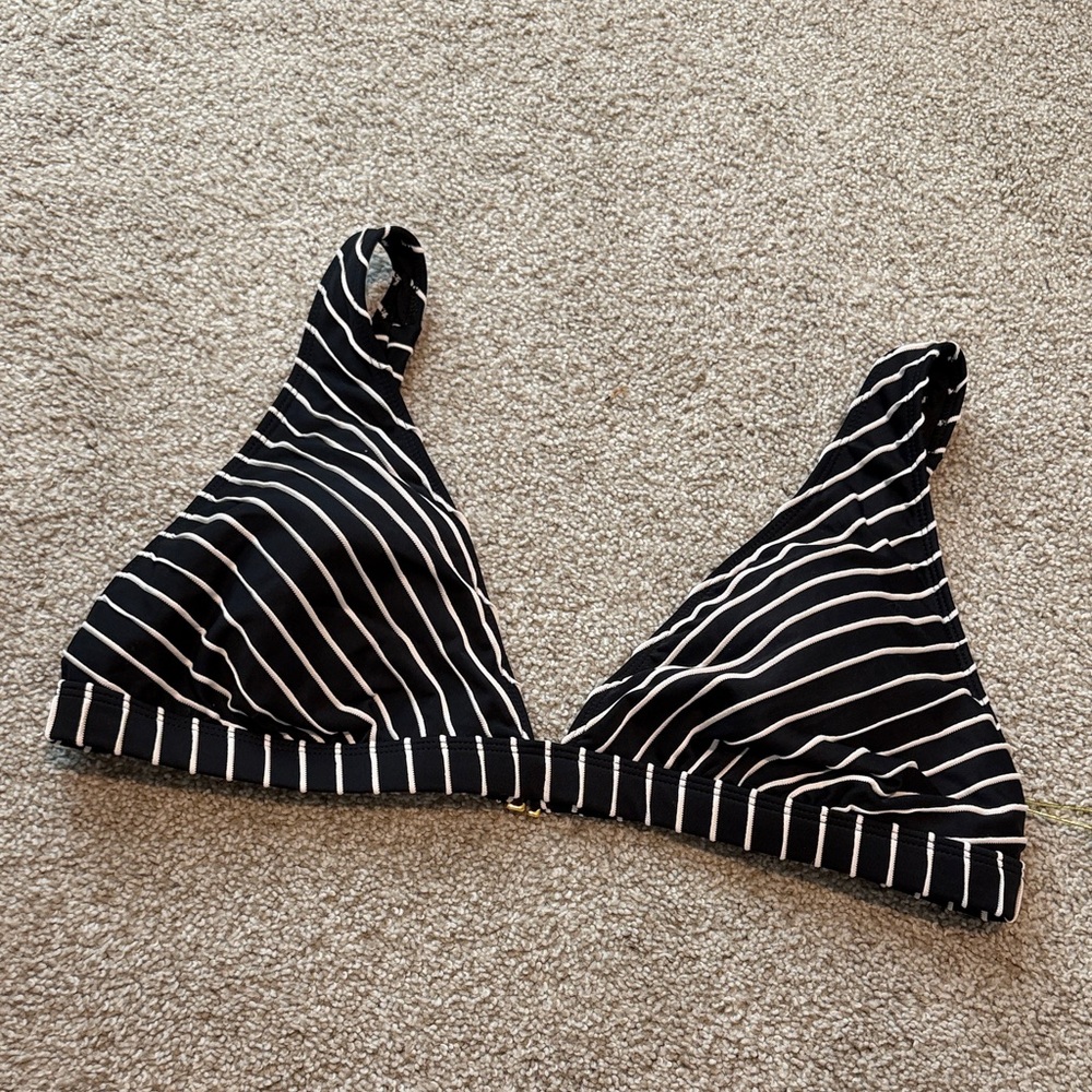 NWT Mynah  Bikini Top XXL black and white striped